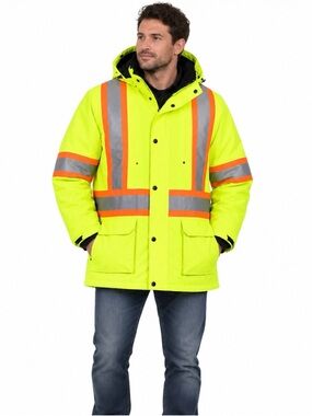 Pioneer 6-in-1 Hi-Vis Winter Traffic Parka 2XL Safety Work Jacket NWT